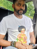 T-shirt Waxy2 Blanc ⚜️ - Babette Motuka AfroQueen, Unisexe, Manche Courte, Coupe Classique, Noir, S-XXL, Coupe Regular, Casual, Col Rond (Copie)