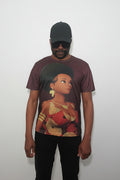 T-shirt Babette Motuka AfroQueen – Waxy ⚜️, Unisexe, Manche Courte, Coupe Classique, Noir, S-XXL, Coupe Regular, Casual, Col Rond