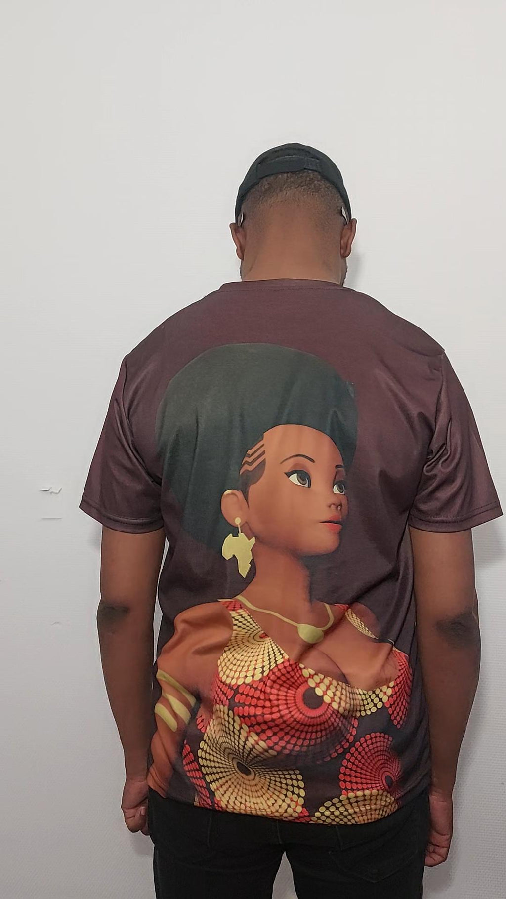 T-shirt Babette Motuka AfroQueen – Waxy ⚜️, Unisexe, Manche Courte, Coupe Classique, Noir, S-XXL, Coupe Regular, Casual, Col Rond