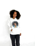 Sweat à Capuche Babette Motuka AfroQueen couleur Blanche👑, Mixte Homme Femme, Blanc, Tailles S/M/L/XL/XXL