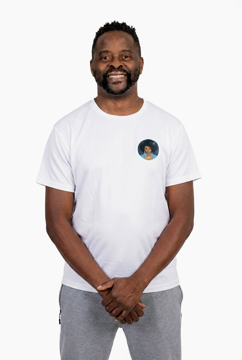 T-shirt Babette Motuka AfroQueen – Sobre Blanc 🌟, Unisexe, Manche Courte, Coupe Classique, Noir, S-XXL, Coupe Regular, Casual, Col Rond