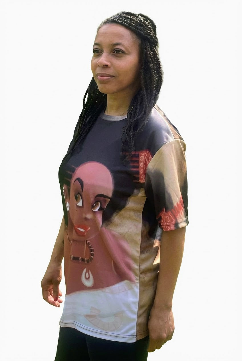 T-shirt Babette Motuka Kisanola 🪮, Unisexe, Manche Courte, Coupe Classique, Noir, S-XXL, Coupe Regular, Casual, Col Rond
