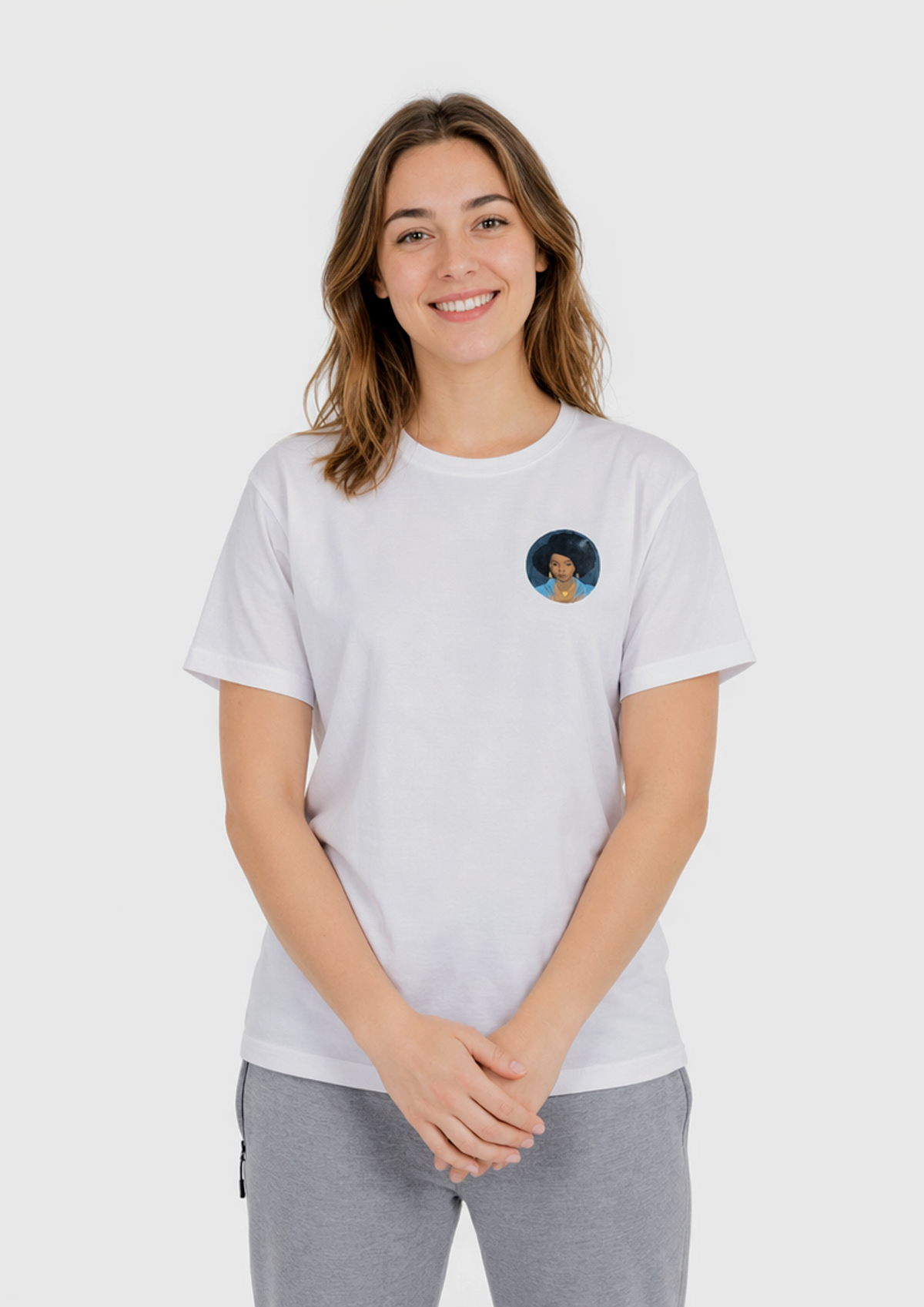 Sobre Blanc 🌟 - T-shirt Babette Motuka AfroQueen, Unisexe, Manche Courte, Coupe Classique, Noir, S-XXL, Coupe Regular, Casual, Col Rond