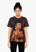 Waxy ⚜️ - T-shirt Babette Motuka AfroQueen, Unisexe, Manche Courte, Coupe Classique, Noir, S-XXL, Coupe Regular, Casual, Col Rond