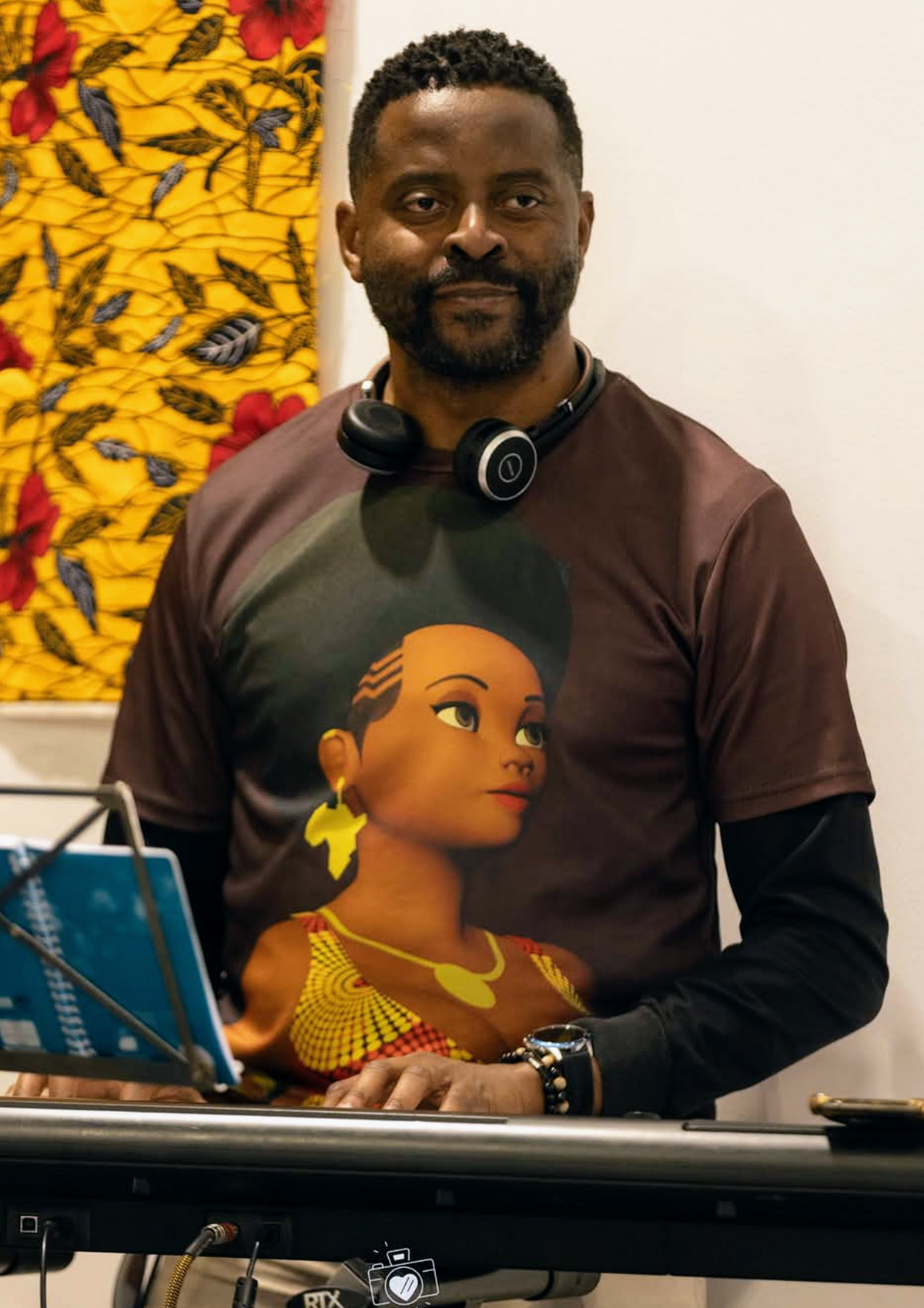 Waxy ⚜️ - T-shirt Babette Motuka AfroQueen, Unisexe, Manche Courte, Coupe Classique, Noir, S-XXL, Coupe Regular, Casual, Col Rond