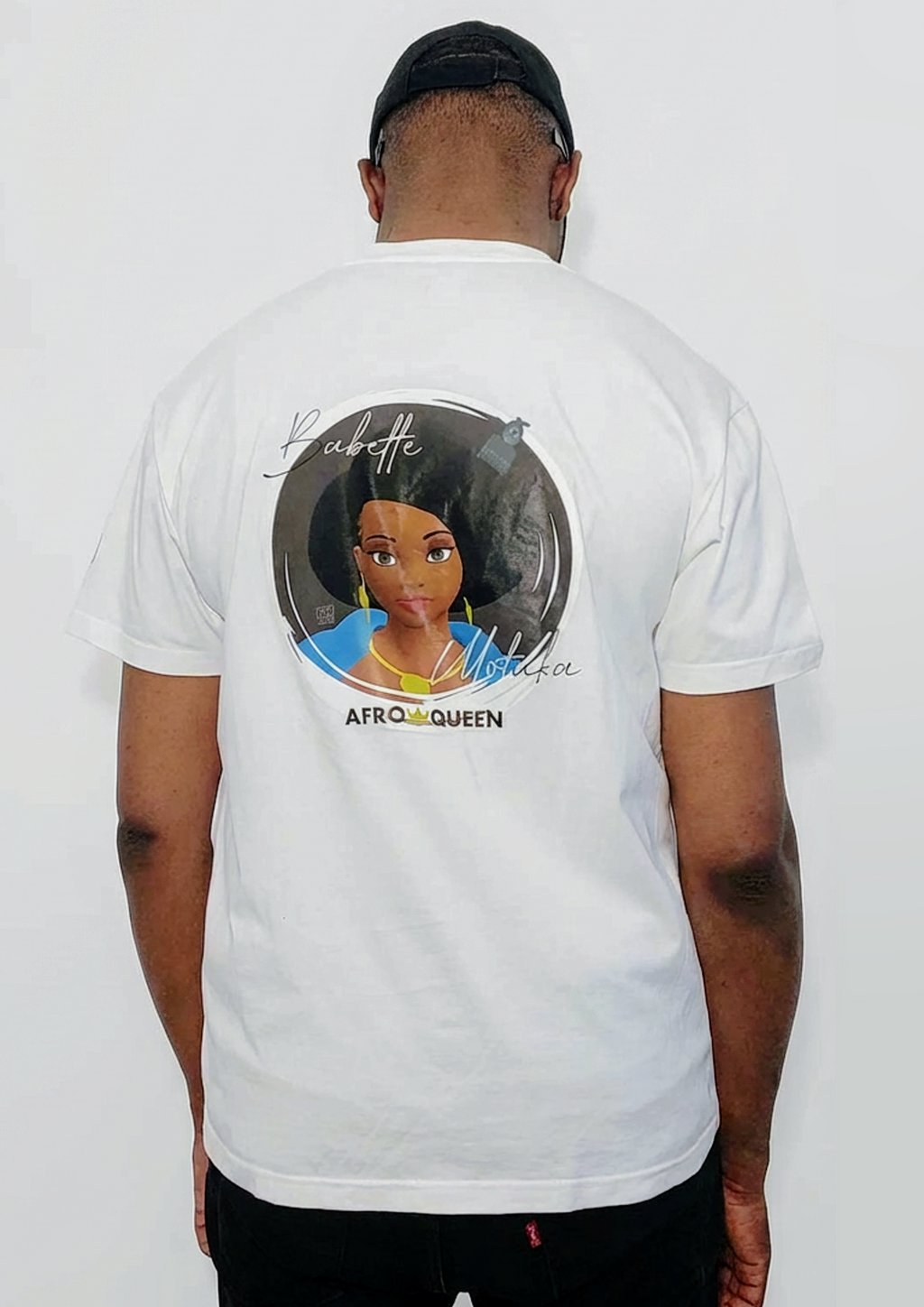 Blanc 👑 - T-shirt Babette Motuka AfroQueen couleur, Unisexe, Manche Courte, Coupe Classique, Noir, S-XXL, Coupe Regular, Casual, Col Rond