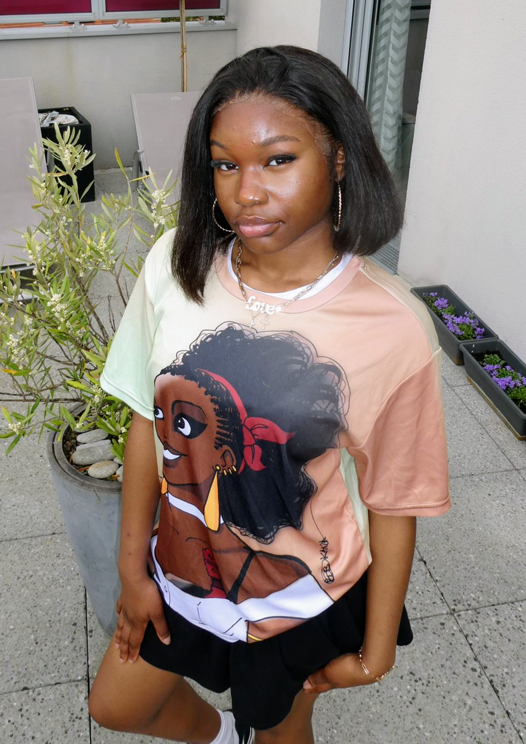 Chouchou 🦋 - T-shirt Babette Motuka, Unisexe, Manche Courte, Coupe Classique, Noir, S-XXL, Coupe Regular, Casual, Col Rond, 100% Polyester