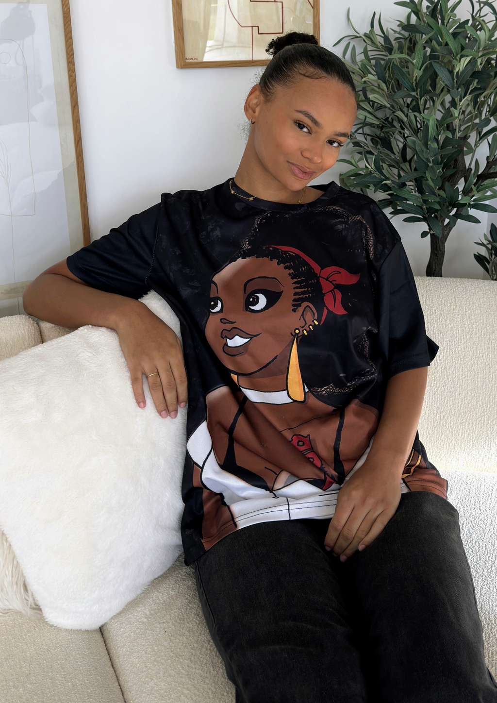 Chouchou noir 🦋 - T-shirt Babette Motuka, Unisexe, Manche Courte, Coupe Classique, Noir, S-XXL, Coupe Regular, Casual, Col Rond