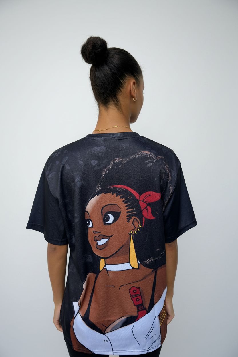 T-shirt Babette Motuka Chouchou fond noir 🦋, Unisexe, Manche Courte, Coupe Classique, Noir, S-XXL, Coupe Regular, Casual, Col Rond