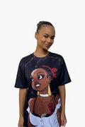 T-shirt Babette Motuka Chouchou fond noir 🦋, Unisexe, Manche Courte, Coupe Classique, Noir, S-XXL, Coupe Regular, Casual, Col Rond