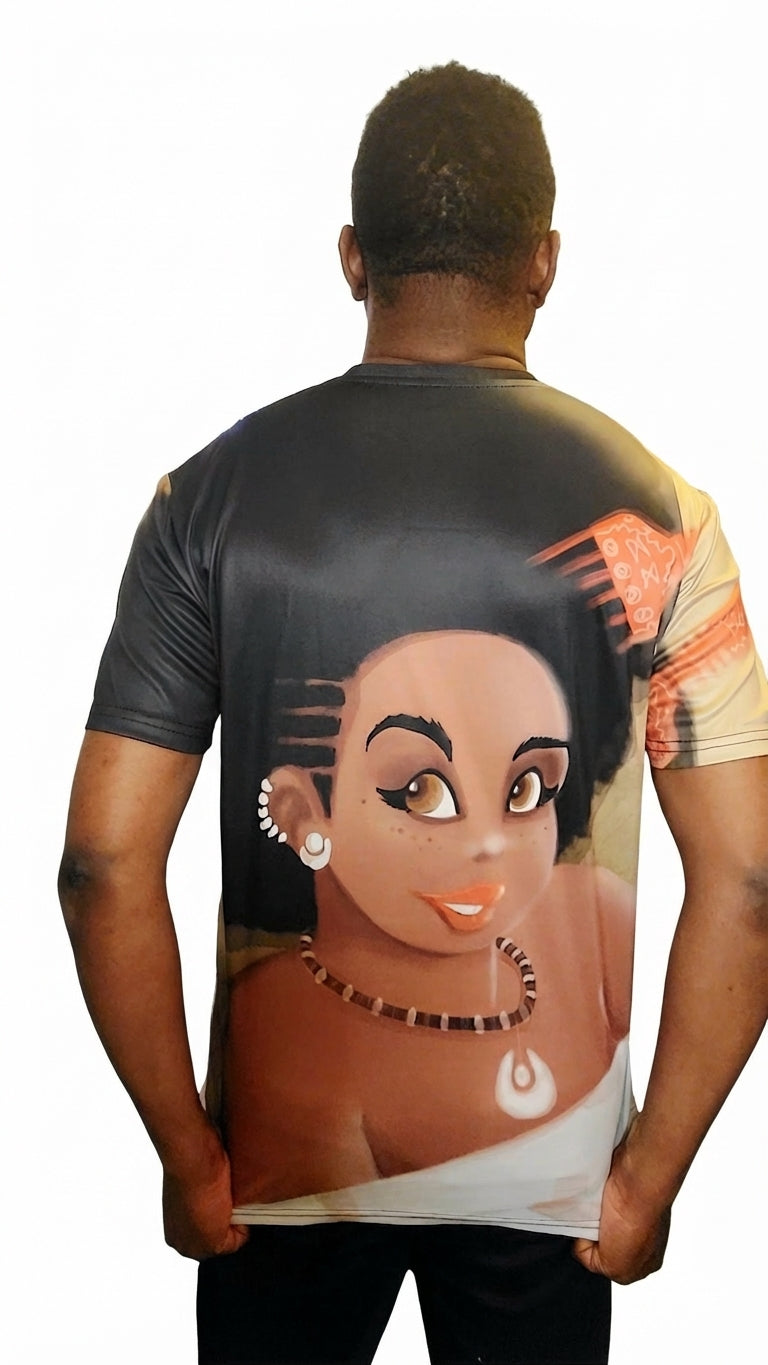 T-shirt Babette Motuka Kisanola 🪮, Unisexe, Manche Courte, Coupe Classique, Noir, S-XXL, Coupe Regular, Casual, Col Rond