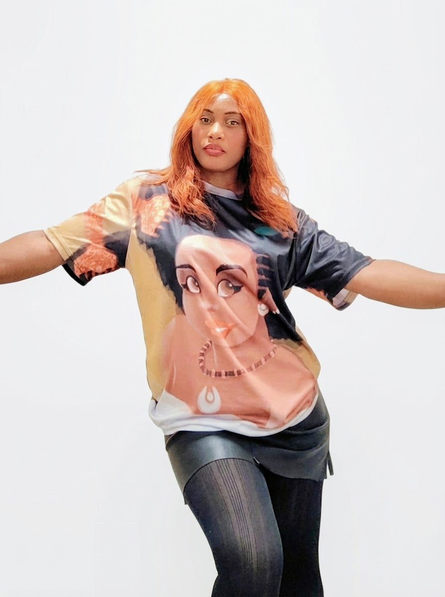 T-shirt Babette Motuka Kisanola 🪮, Unisexe, Manche Courte, Coupe Classique, Noir, S-XXL, Coupe Regular, Casual, Col Rond