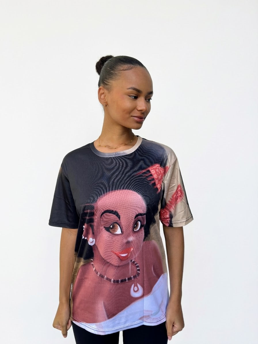 T-shirt Babette Motuka Kisanola 🪮, Unisexe, Manche Courte, Coupe Classique, Noir, S-XXL, Coupe Regular, Casual, Col Rond